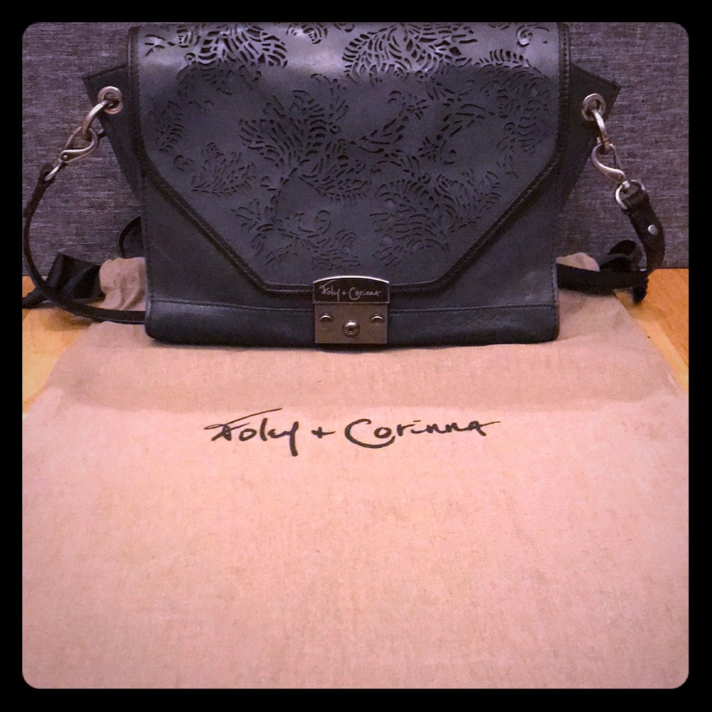 Foley & Corinna Laser Cut Leather Crossbody Purse